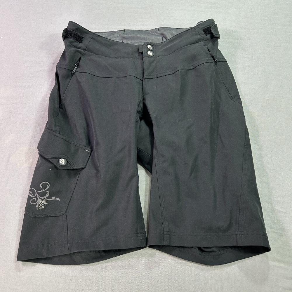 The North Face Cycling Shorts Womens Small Black Adjustable Padded Liner Nylon